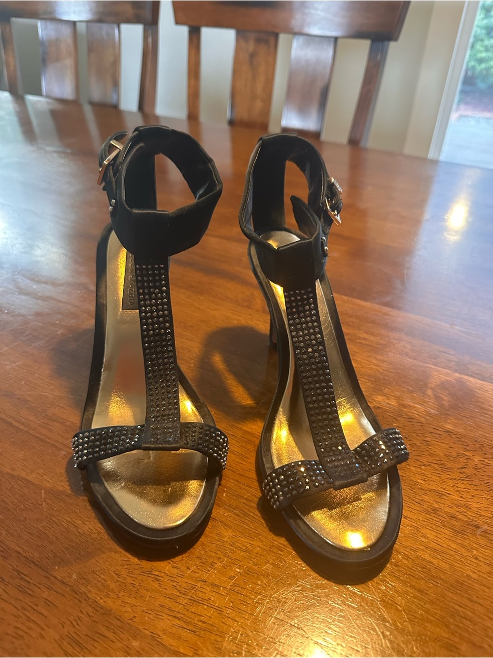 Black Studded T-Strap BCBG Women's Heels